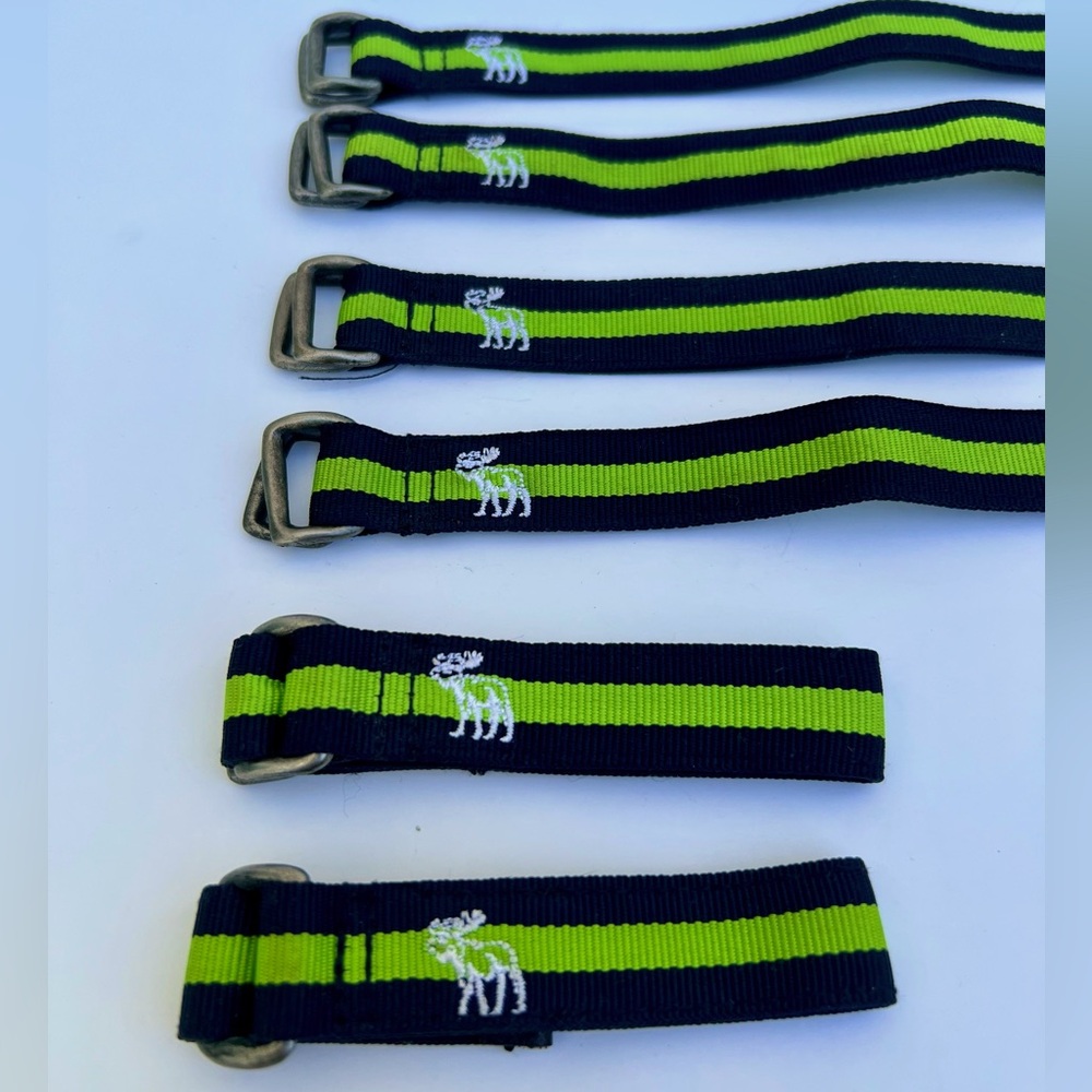 Abercrombie & Fitch Bracelet Green/Blue Fabric/Leather Metal Buckle - Picture 2 of 8